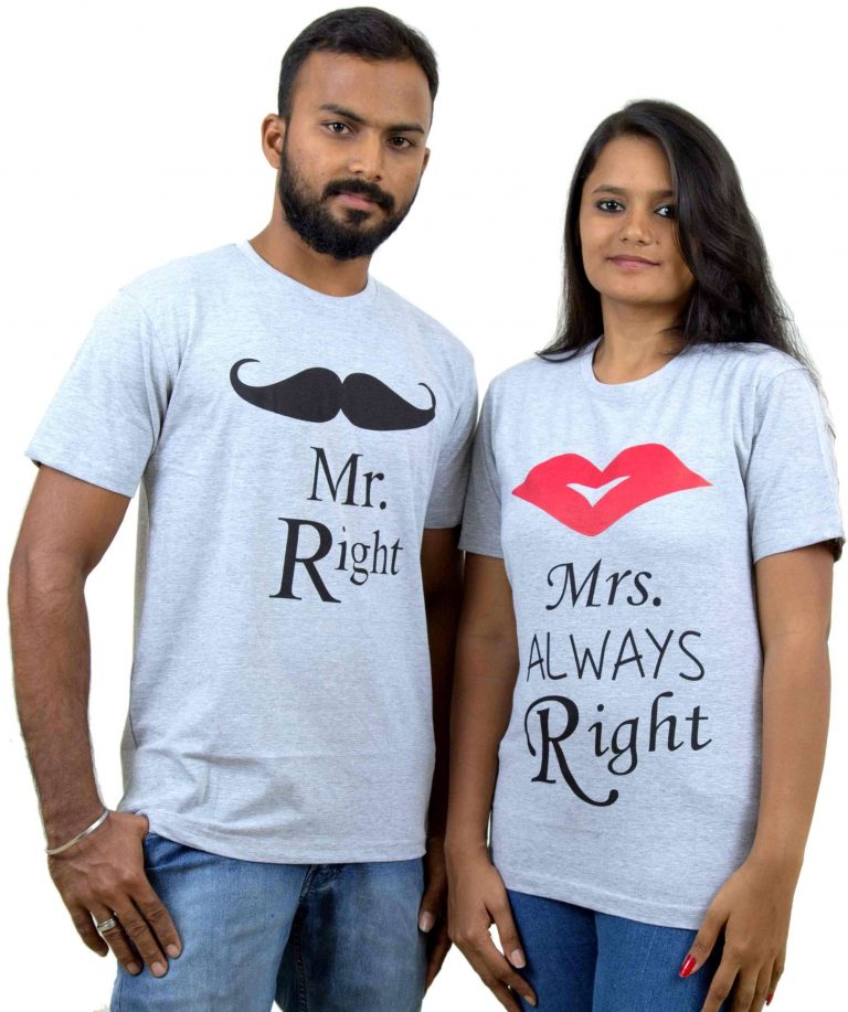 Mr and Mrs Right Couple T-Shirt.