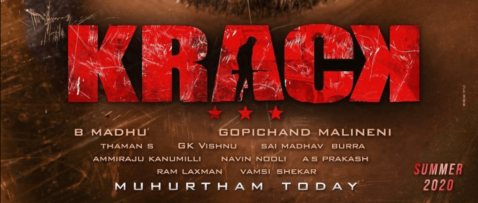 Krack Telugu Movie 2020 Cast Teaser Trailer Release Date