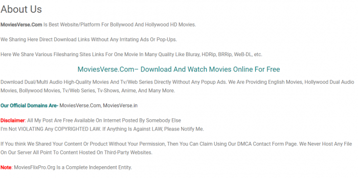 moviesverse website