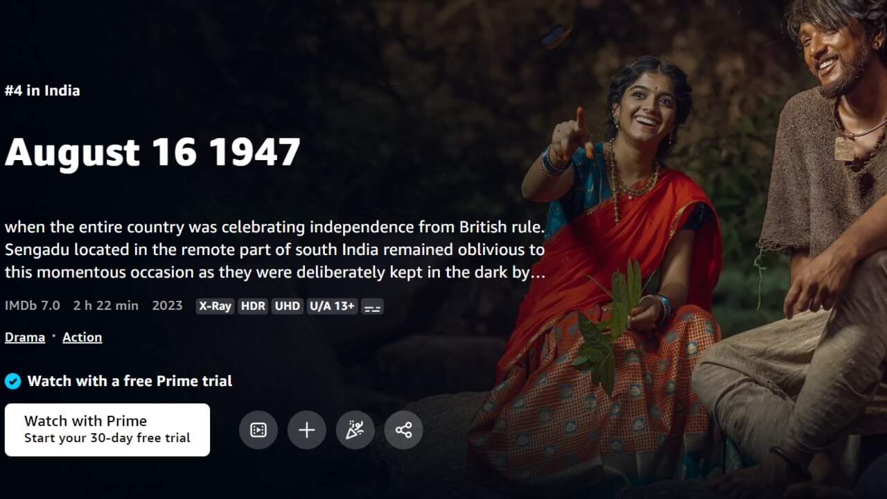 August 16 1947 Prime Video