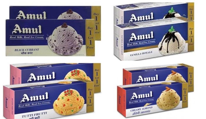 Amul ice cream menu with price