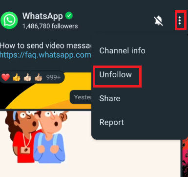 How To Follow and Unfollow Channels On WhatsApp -unfollow
