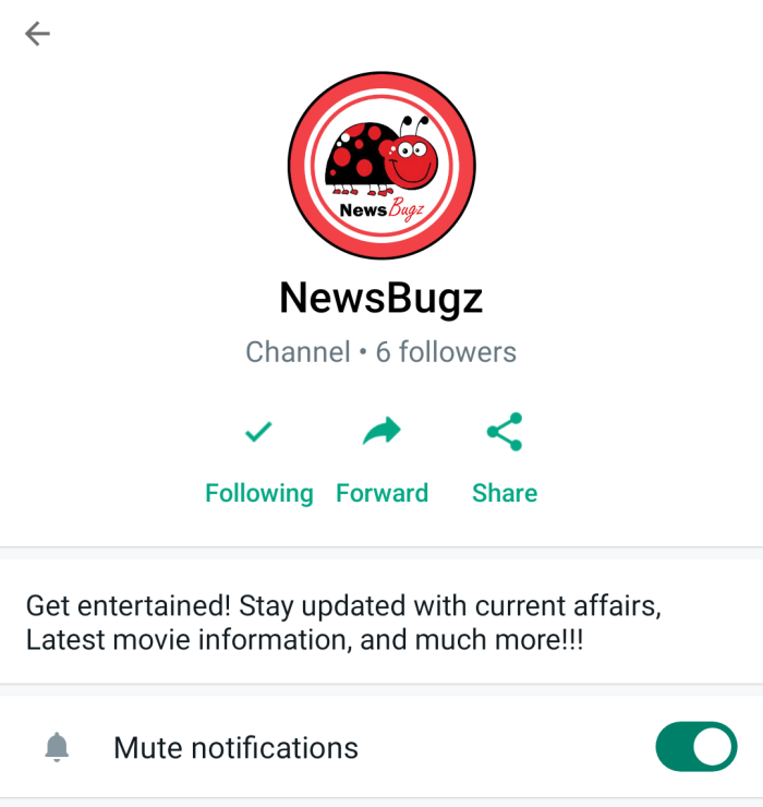 Disable notifications for WhatsApp channel