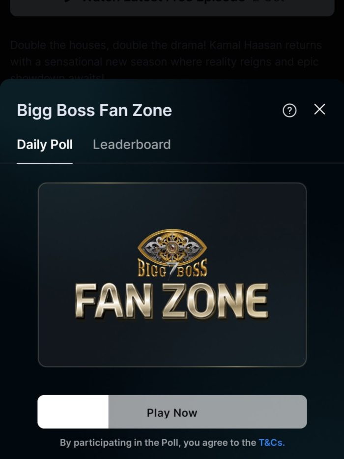Bigg Boss Fanzone Poll - Play Now 